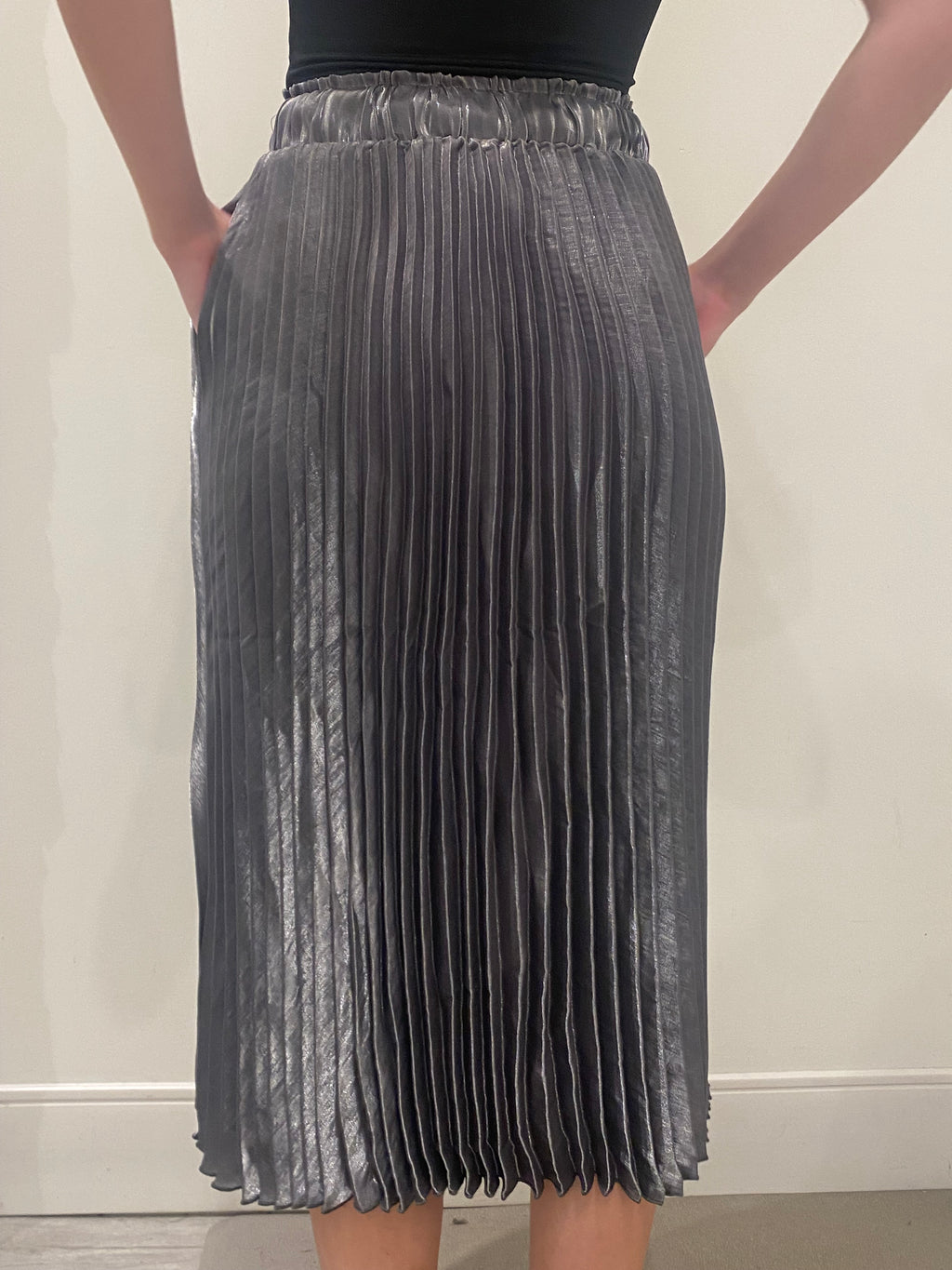 Mona midi skirt, silver