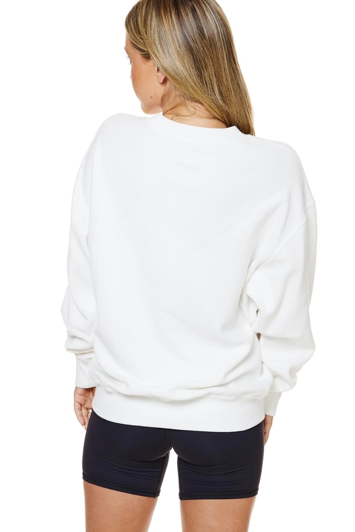 Mama Puff Corded Sweatshirt, White