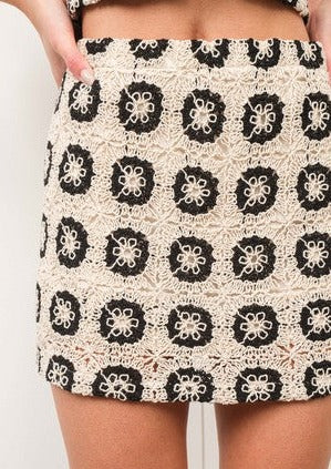Crochet Mini Skirt, Multi