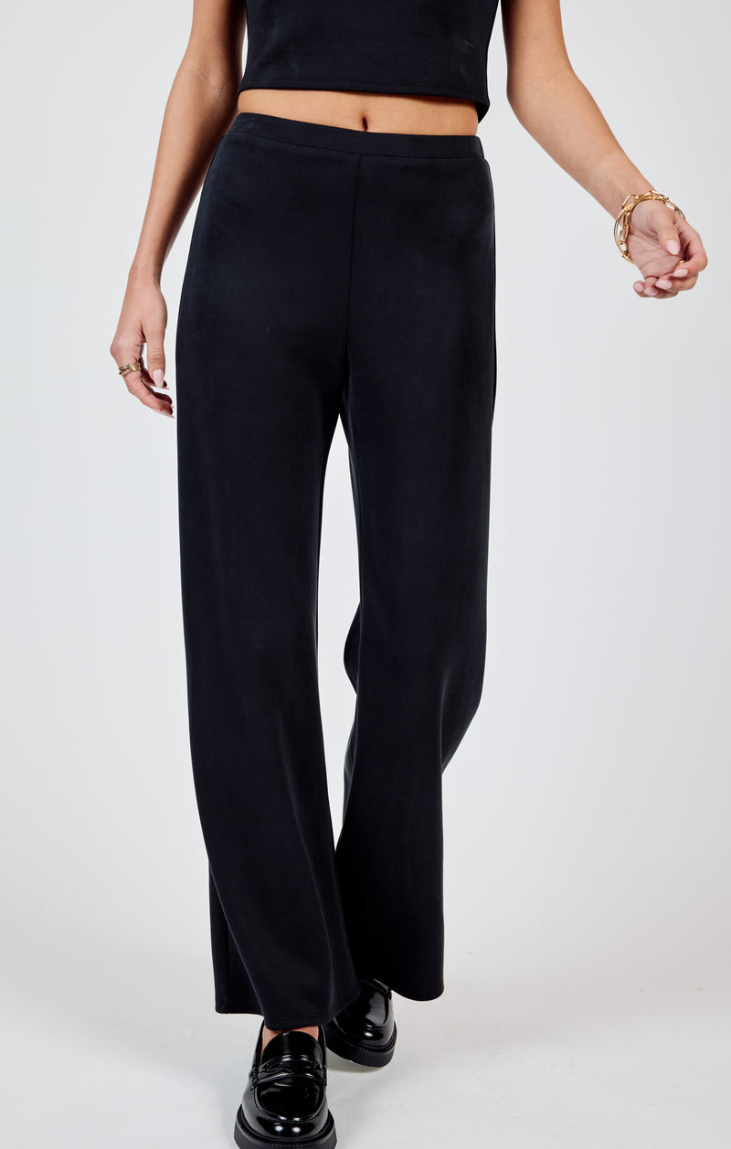 Hustle Knit Wide Leg Pant, Black