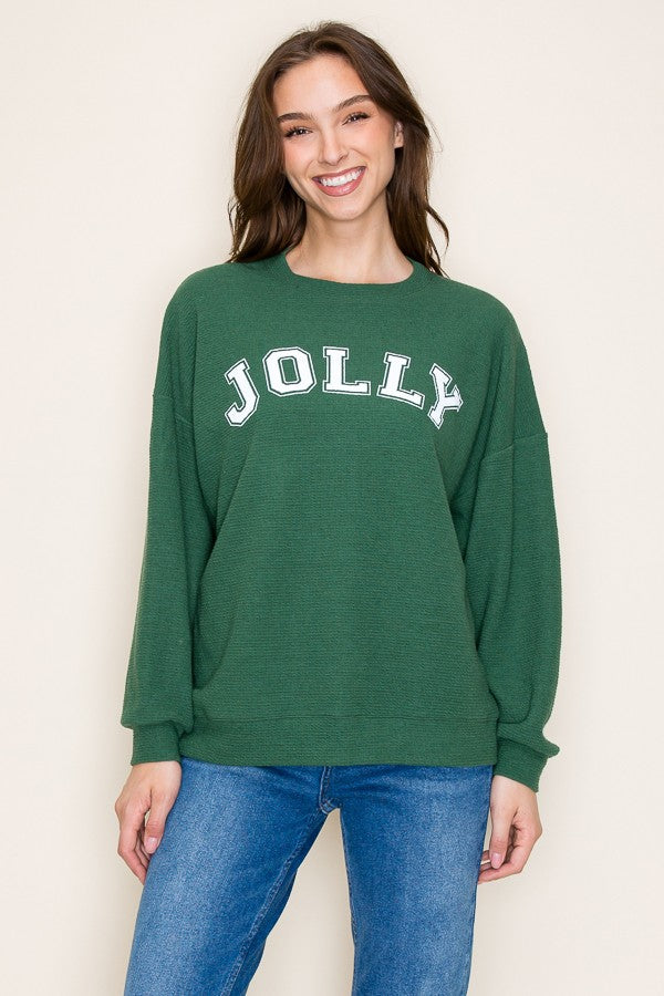 Jolly Cloudy Knit Sweater, Green