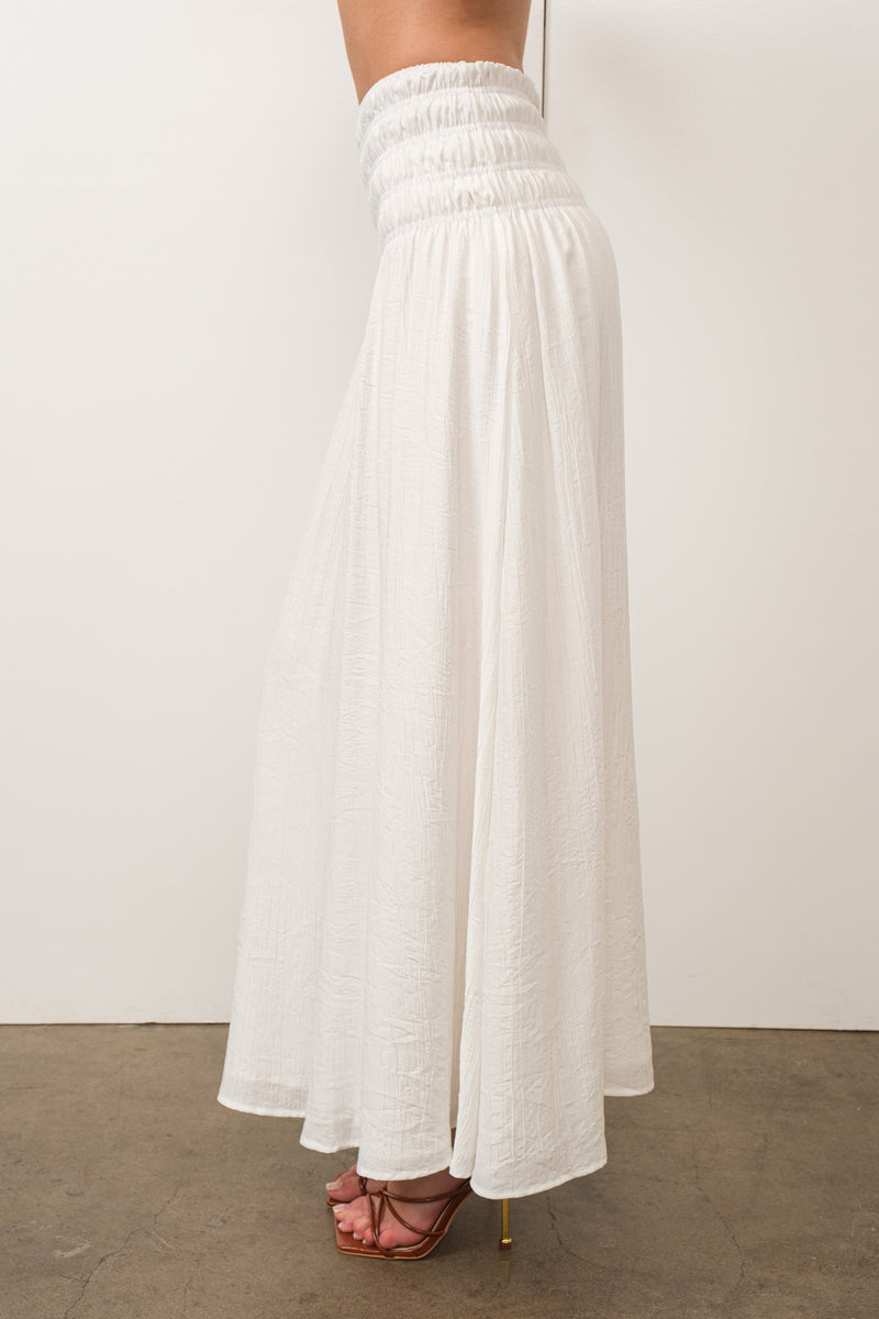 Ruched Maxi Skirt, Off White