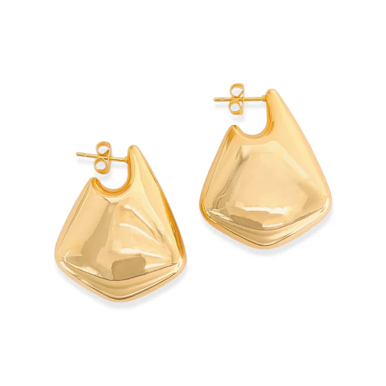 Abstract Earrings, Gold