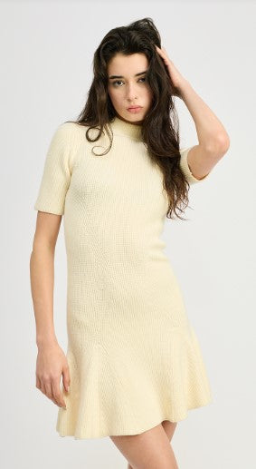 Sanam Knit Sweater Mini Dress, Ivory