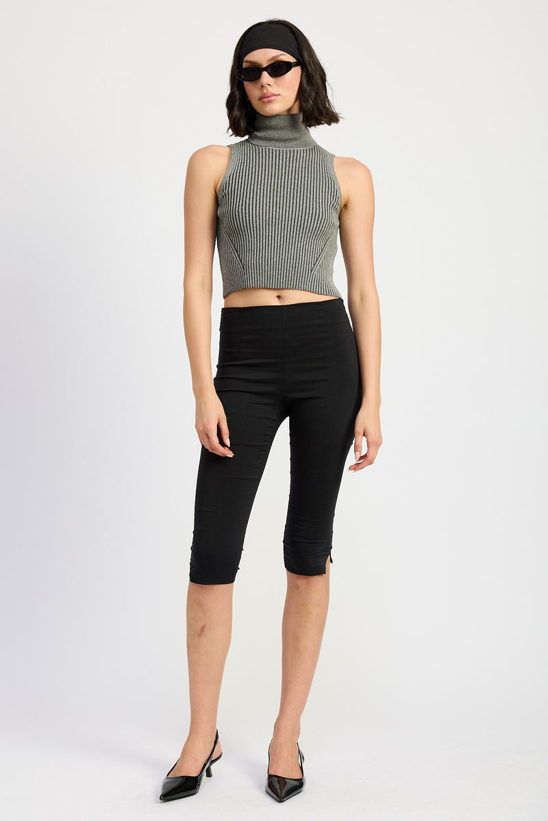 Sleeveless Turtleneck Sweater, Chaorcoal