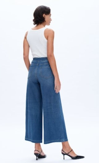 High Rise Wide Leg Flare Jeans, Bluebell