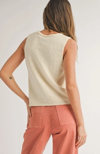 Hook & Eye Knit Vest, Beige