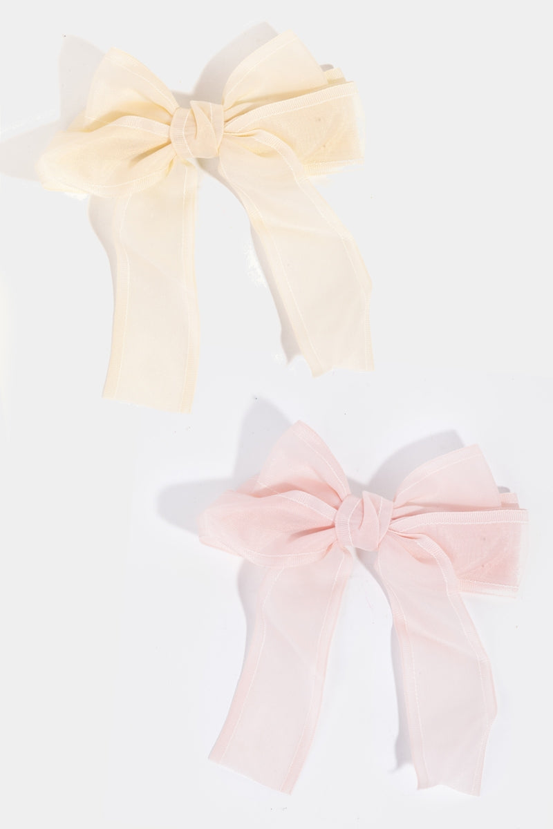 Sheer RIbbon Bow Hair Clip