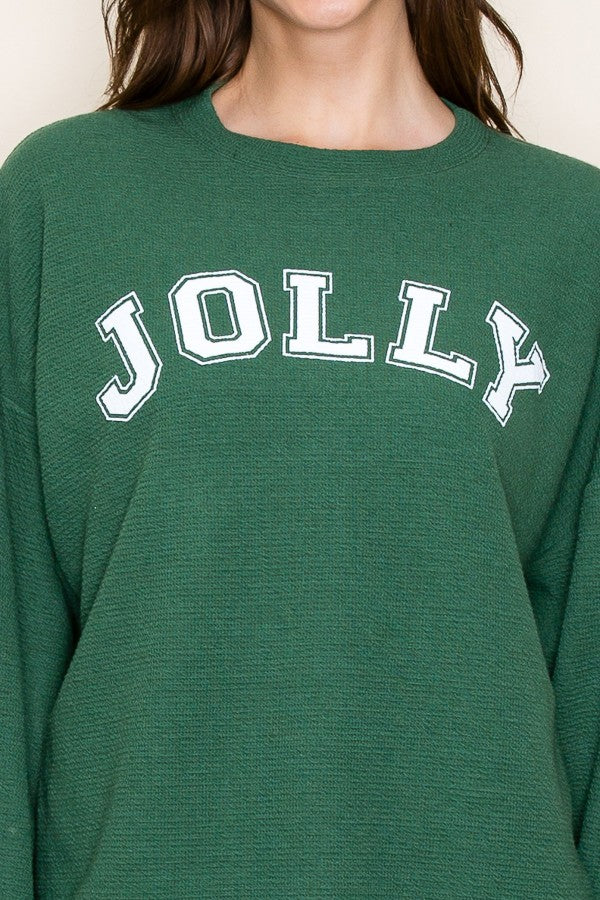 Jolly Cloudy Knit Sweater, Green