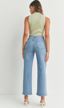 Slim Wide Leg, Medium Denim