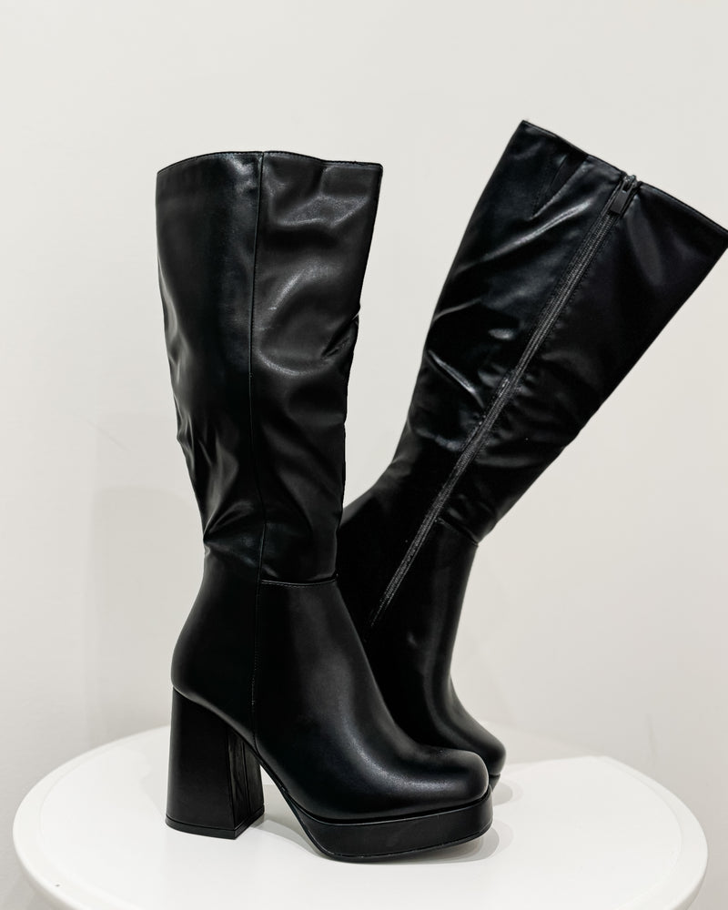 East Knee High Boot, Black