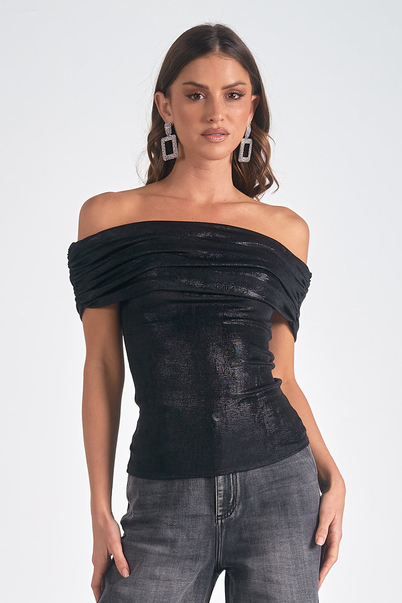 Off the Shoulder Top, Black