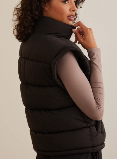 Oversized Puffer Vest, Black