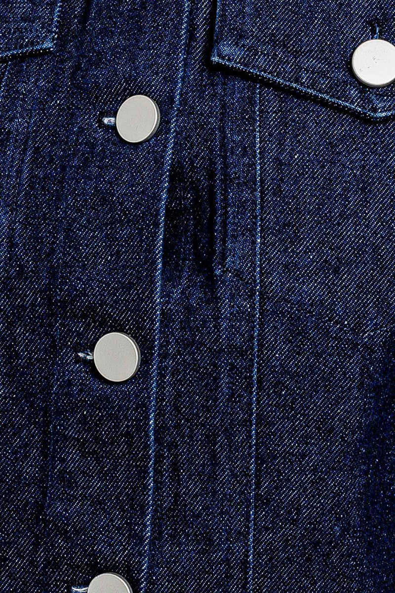 Sleeveless Cropped Denim Jacket, Indigo