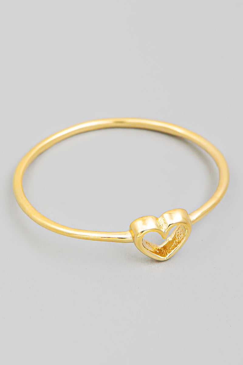 Dainty Open Heart Ring, Gold