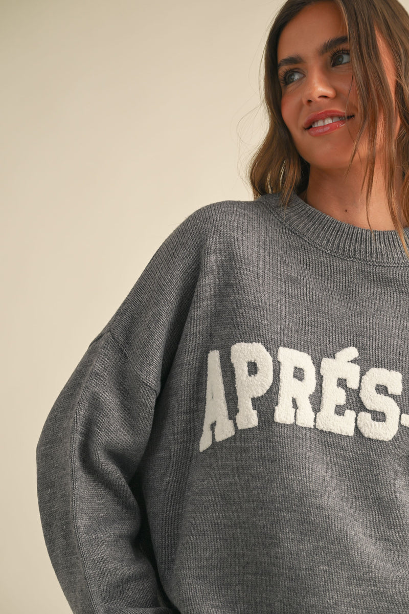 Apres Ski Pullover Sweater, Grey