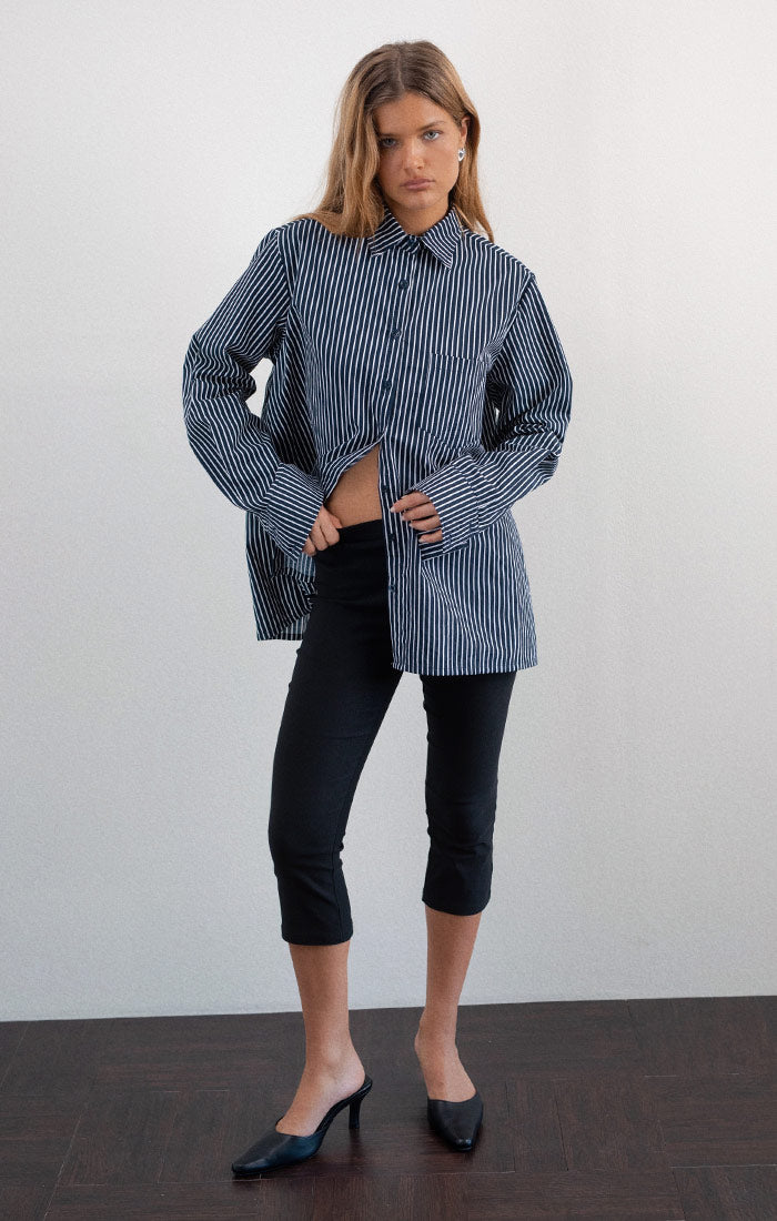 Turner Stripe Long Sleeve Shirt, Blue