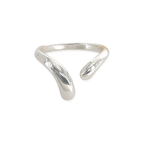 Open Front Ring, Silver