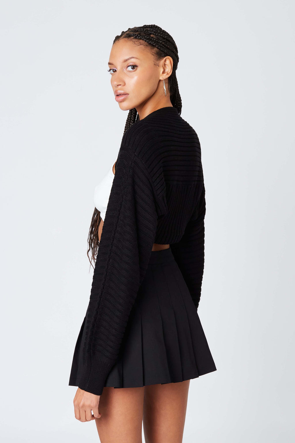 Long Sleeve Bolero Sweater, Black