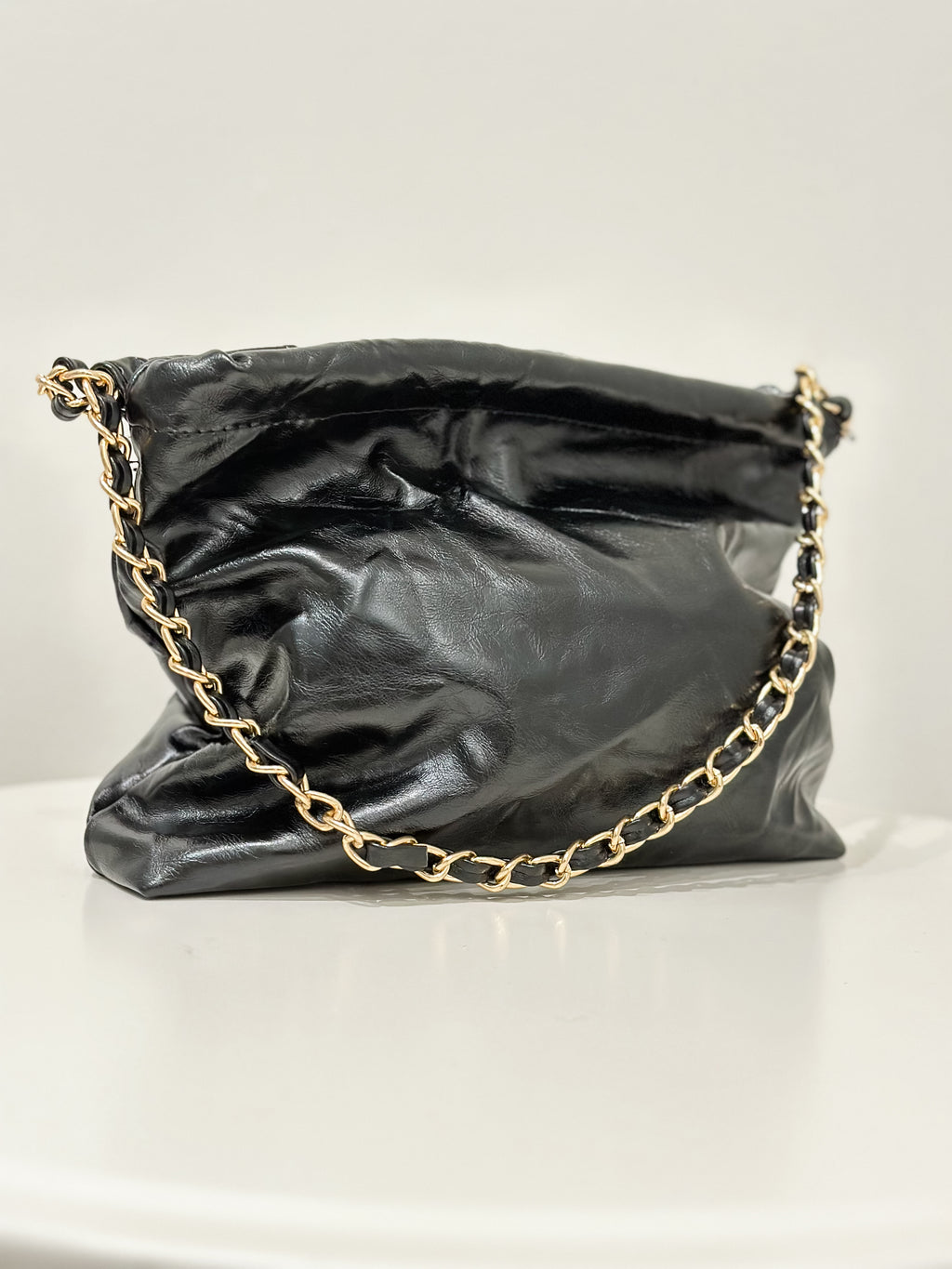 Quilted Handbag With Chain, Black