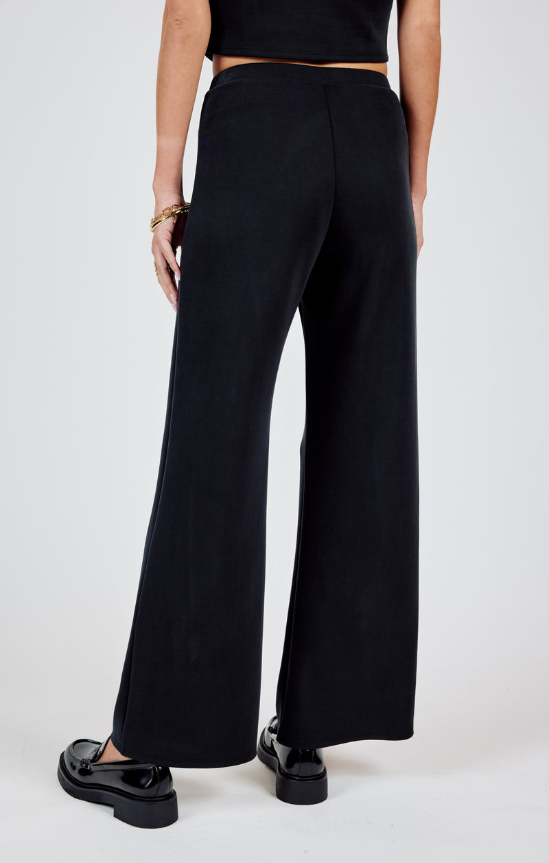 Hustle Knit Wide Leg Pant, Black