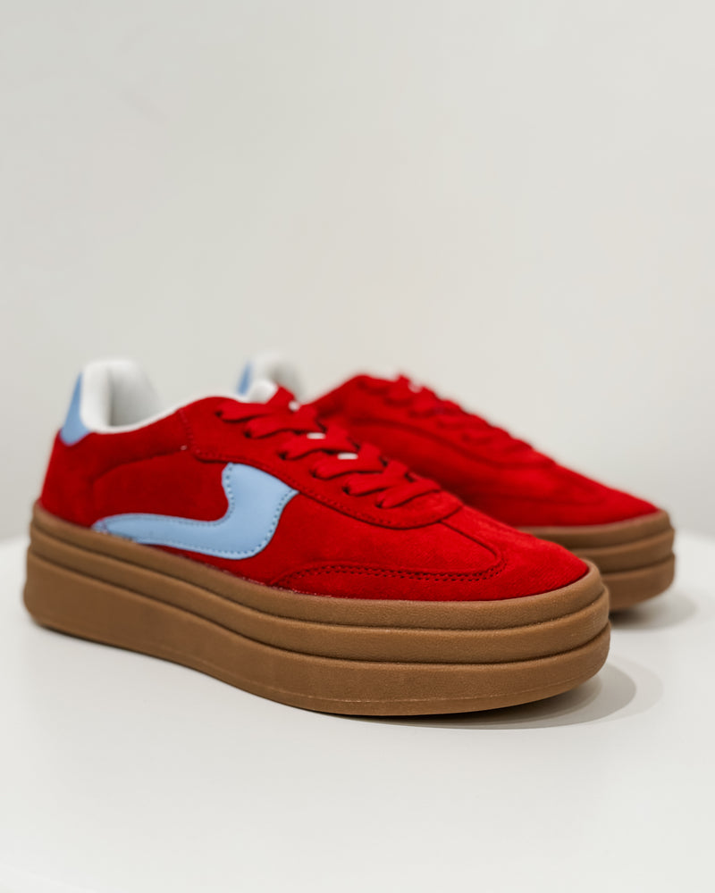 Shelby Platform Sneaker, Red