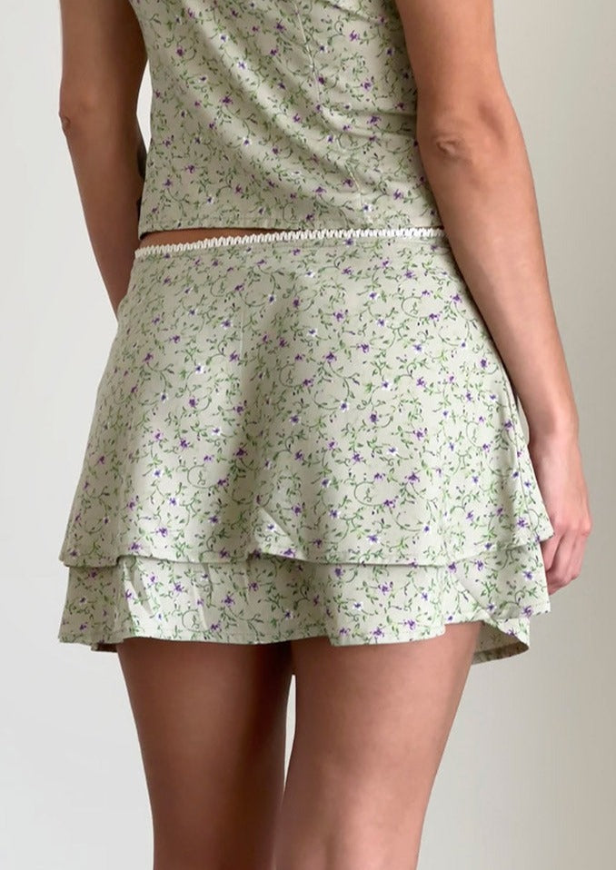 Luiso Mini Skirt, Sage