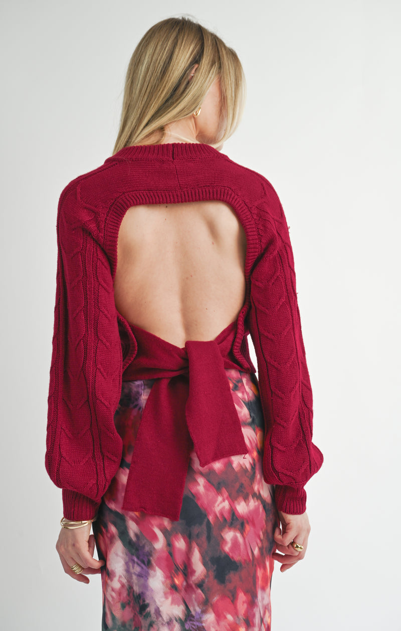 Remind You Not Backless Sweater, Red