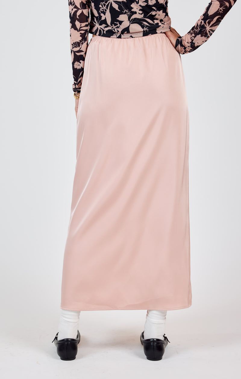 Mood Boost Stretch Waist Maxi Skirt, Rose