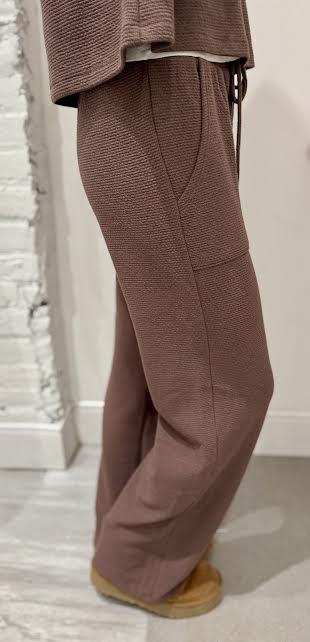 Drawstring Knit Bottoms, Brown