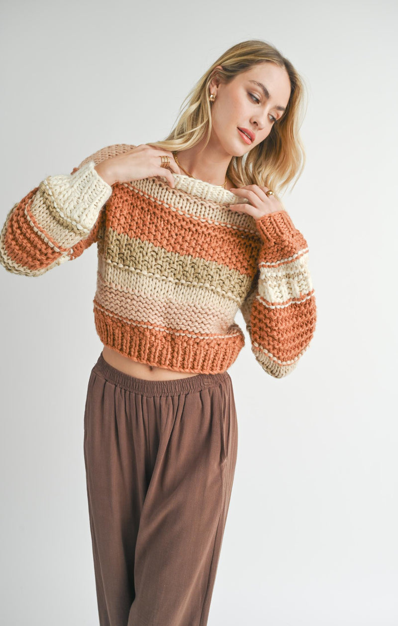 Butter Pecan Chunky Sweater, Brick