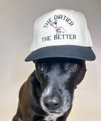 The Dirtier the Better Martini Hat, Black/Natrual