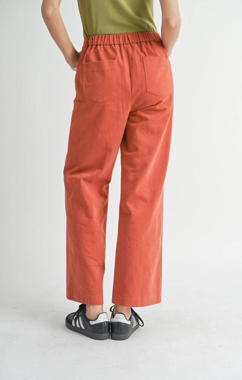 Farmhouse Denim Pants, Burnt Red