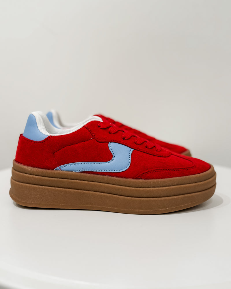 Shelby Platform Sneaker, Red