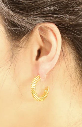 Spiral Hoop Earring, Gold