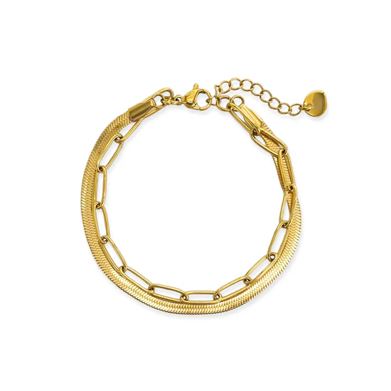 Double Chain Bracelet, Gold