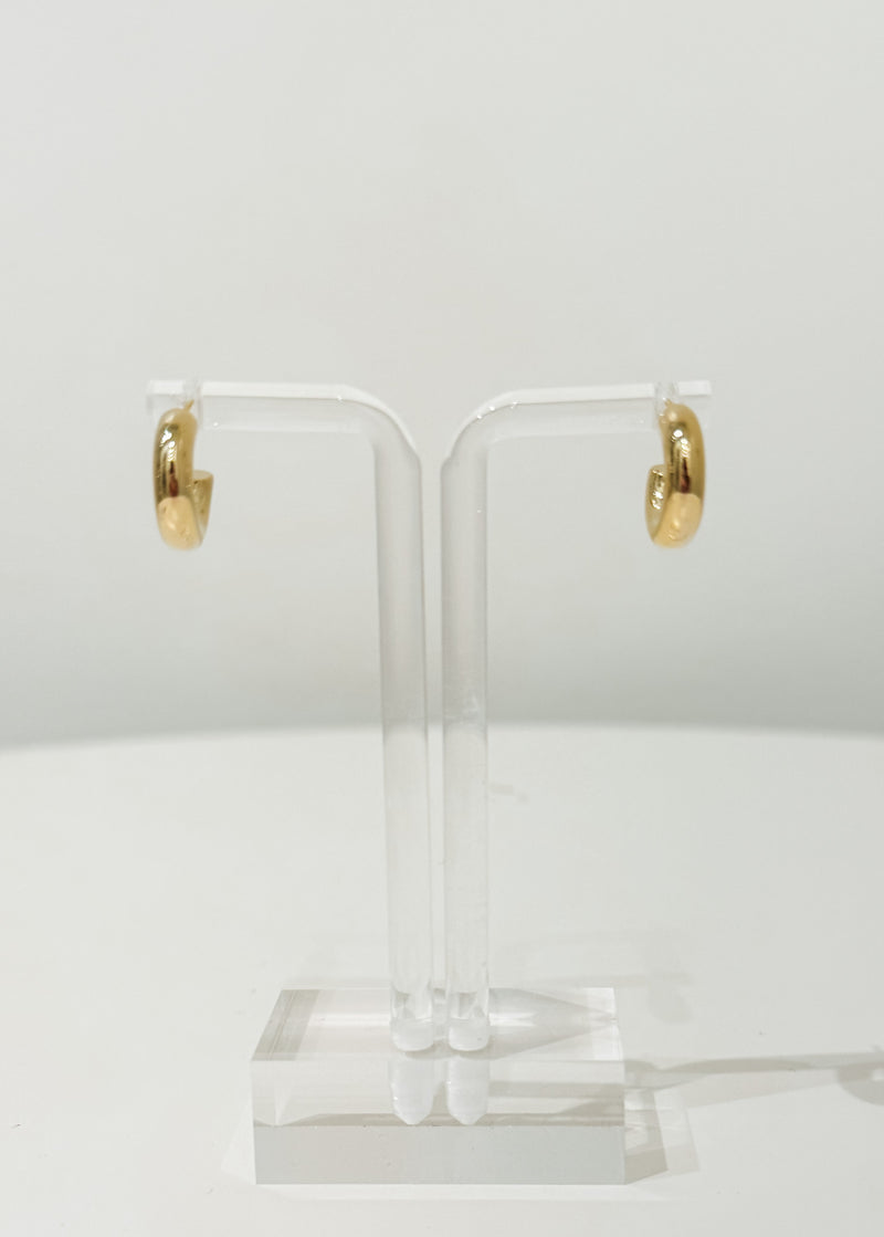 0.5 Mini Hollow Hoop Earrings, Gold