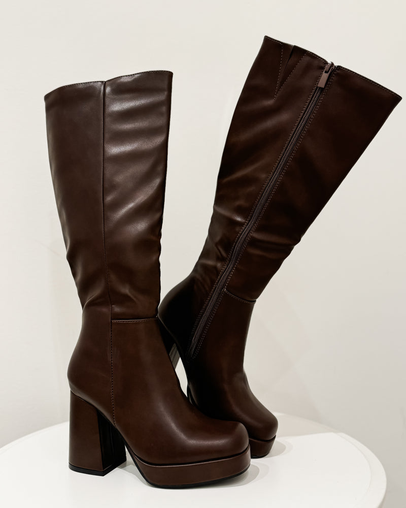 East Knee High Boot, Brown