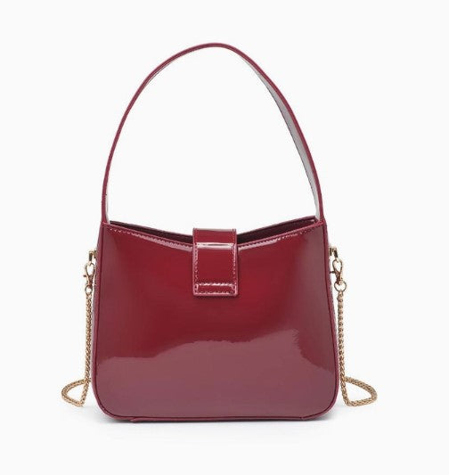 Paige Patent Handbag, Burgundy