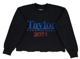 Vote for Taylor Crop Sweatshirt, Navy