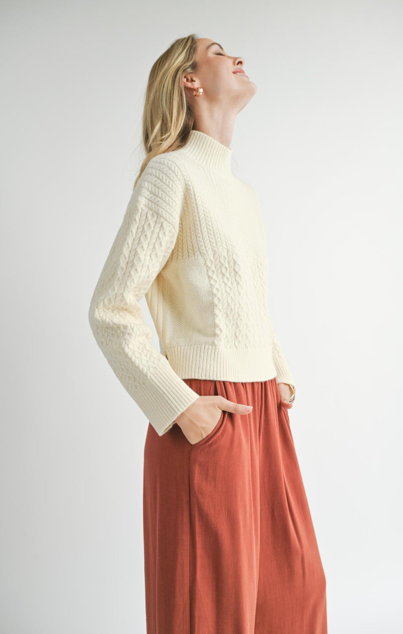 Liss Turtleneck Sweater, Ivory