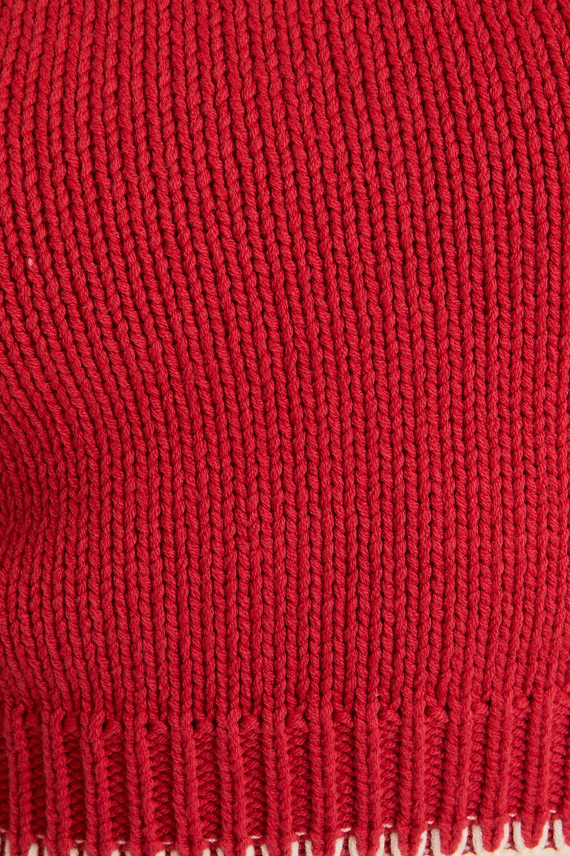 Contrast Sweater Vest, Red