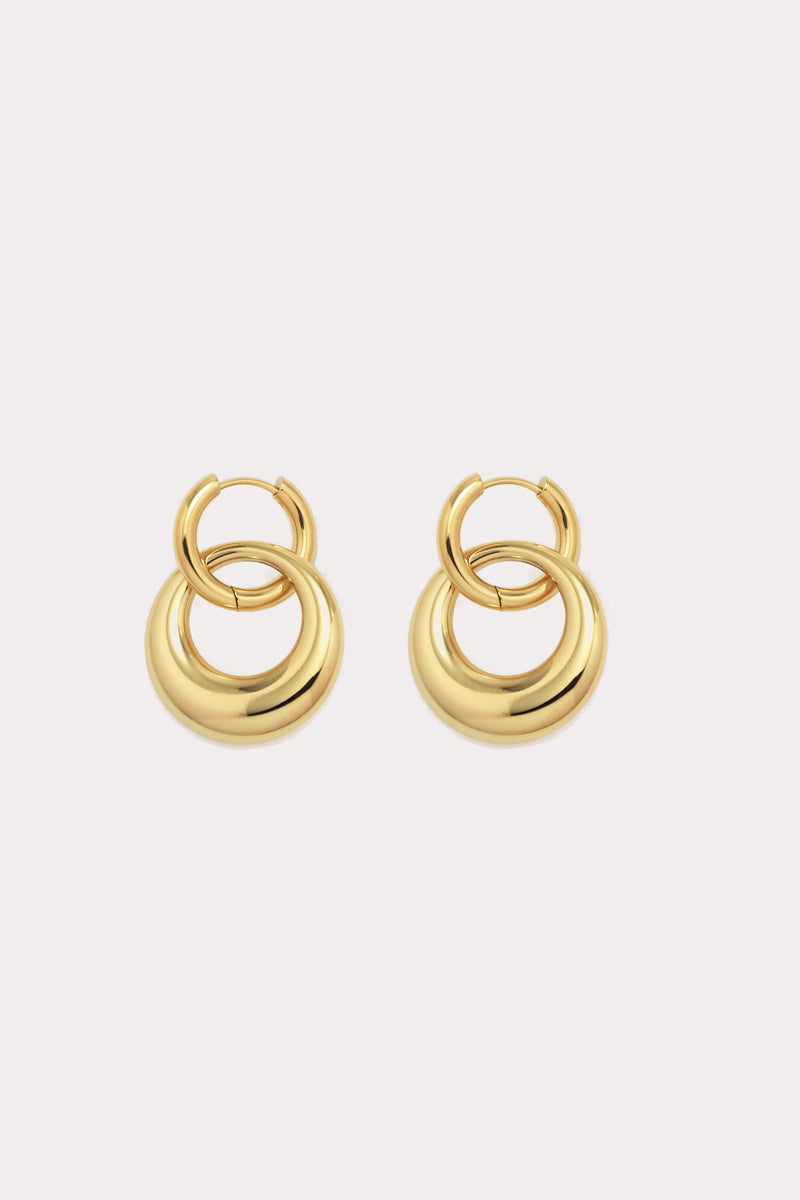 Double Hoope Earrings, Gold