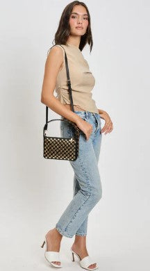 Isabel Studded Crossbody, Black