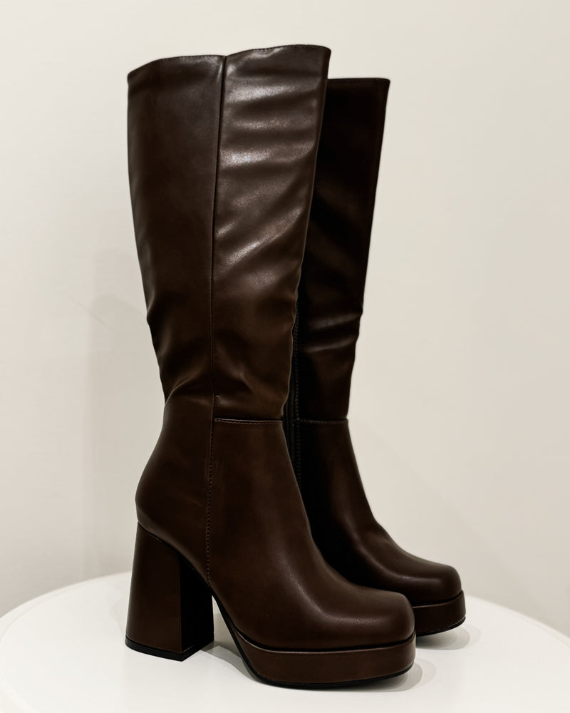 East Knee High Boot, Brown