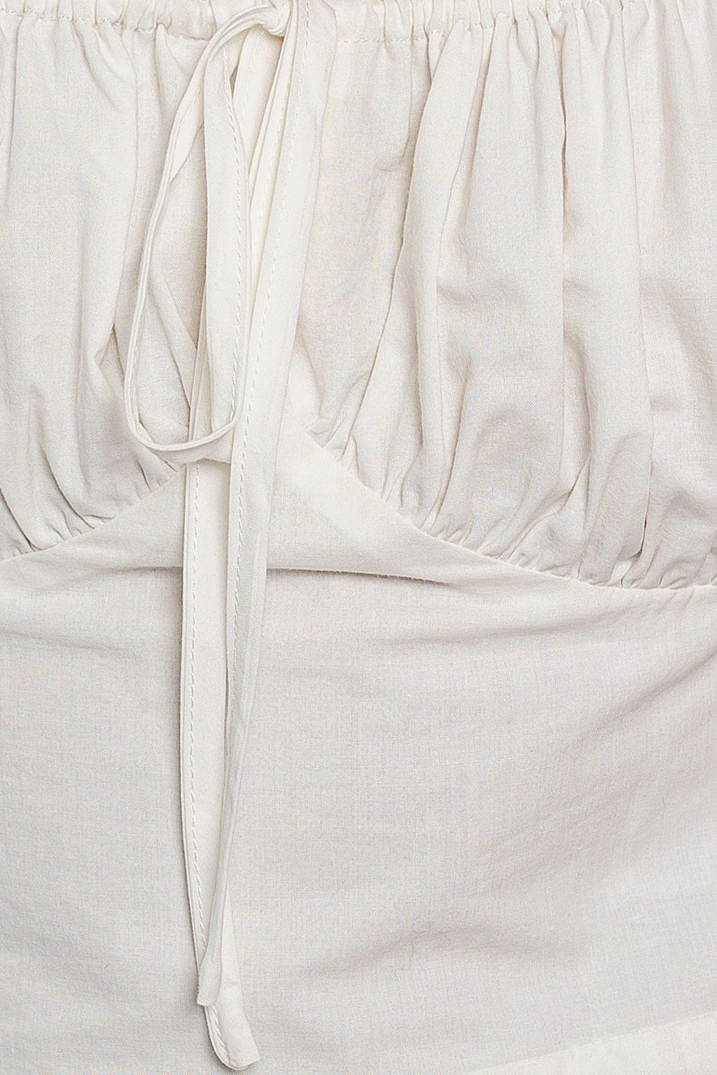 Puff Sleeve Cotton Dress, White