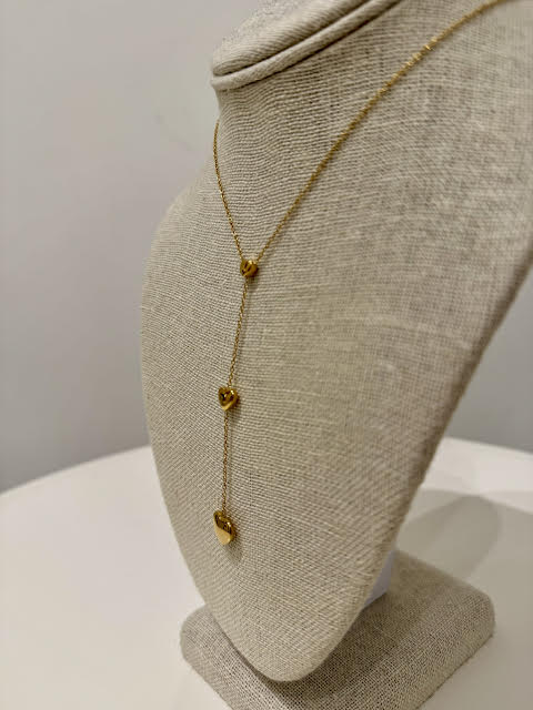 Falling in Love Lariat Necklace, Gold