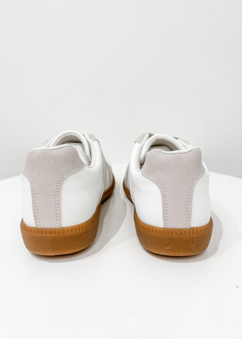 Two Tone Sneaker, White/Beige