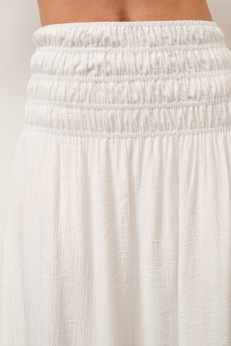 Ruched Maxi Skirt, Off White