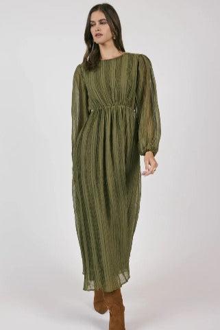 The Poets Cutout Waist Maxi Dress, Green